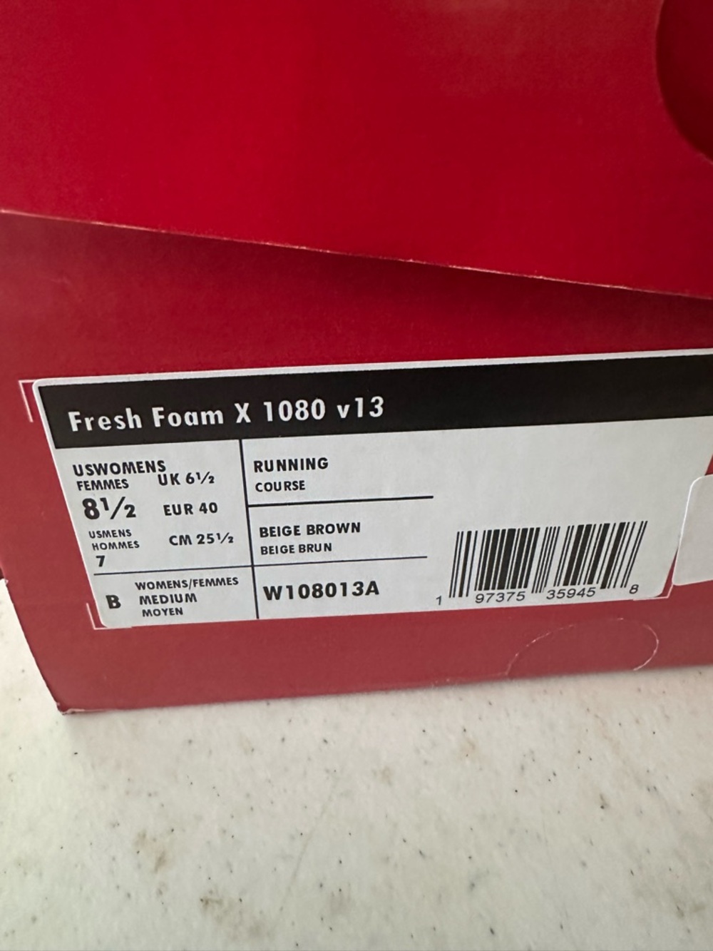 New Balance Fresh Foam X 1080v13 Beige Running Shoes Women’s 8.5 Wide - Picture 8 of 8